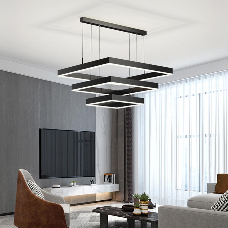 Kitchen Appliances Table - Modern Square LED Pendant Lamp Table