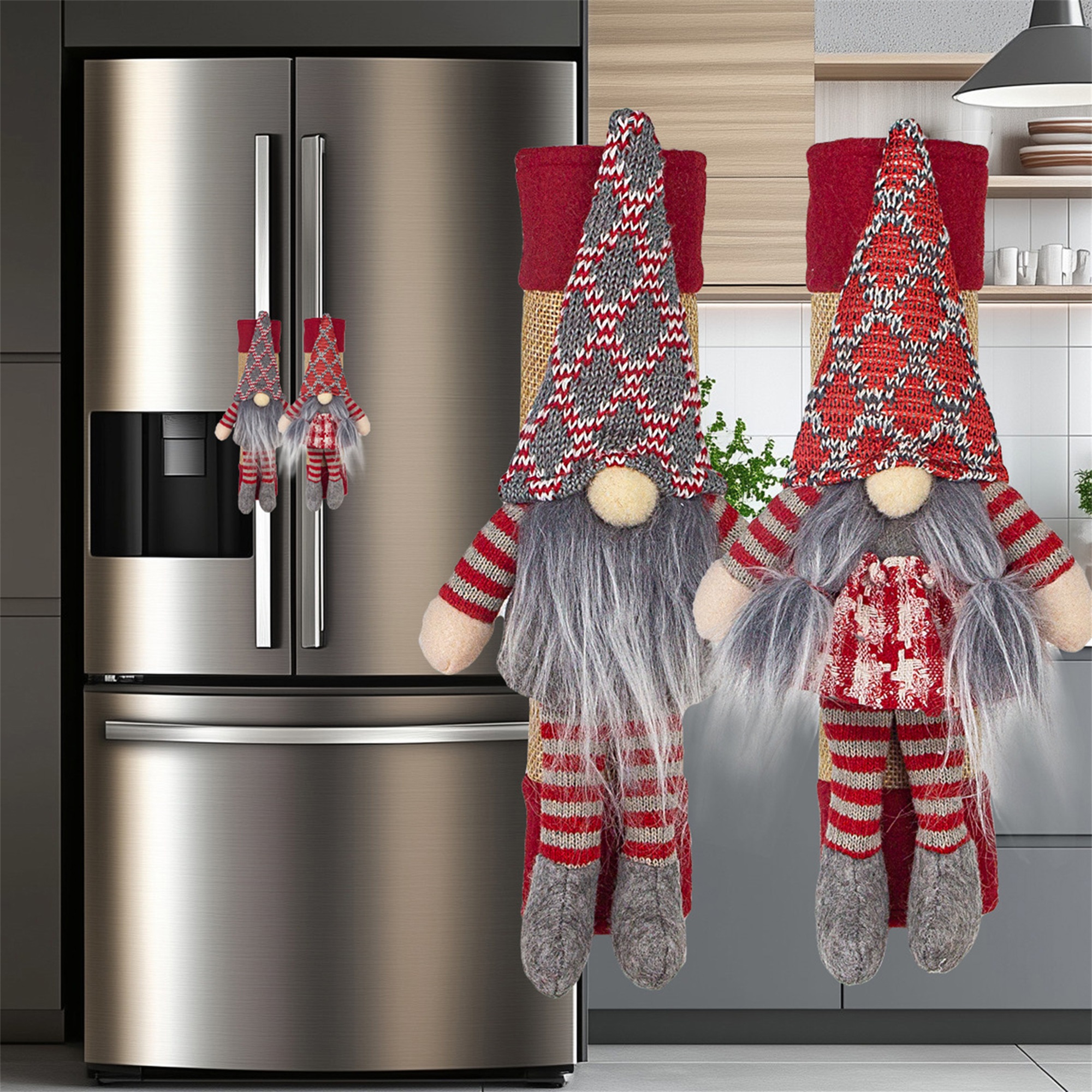 Christmas Refrigerator Door Ha - Kitchen Appliances For.Xmas reseña y precio