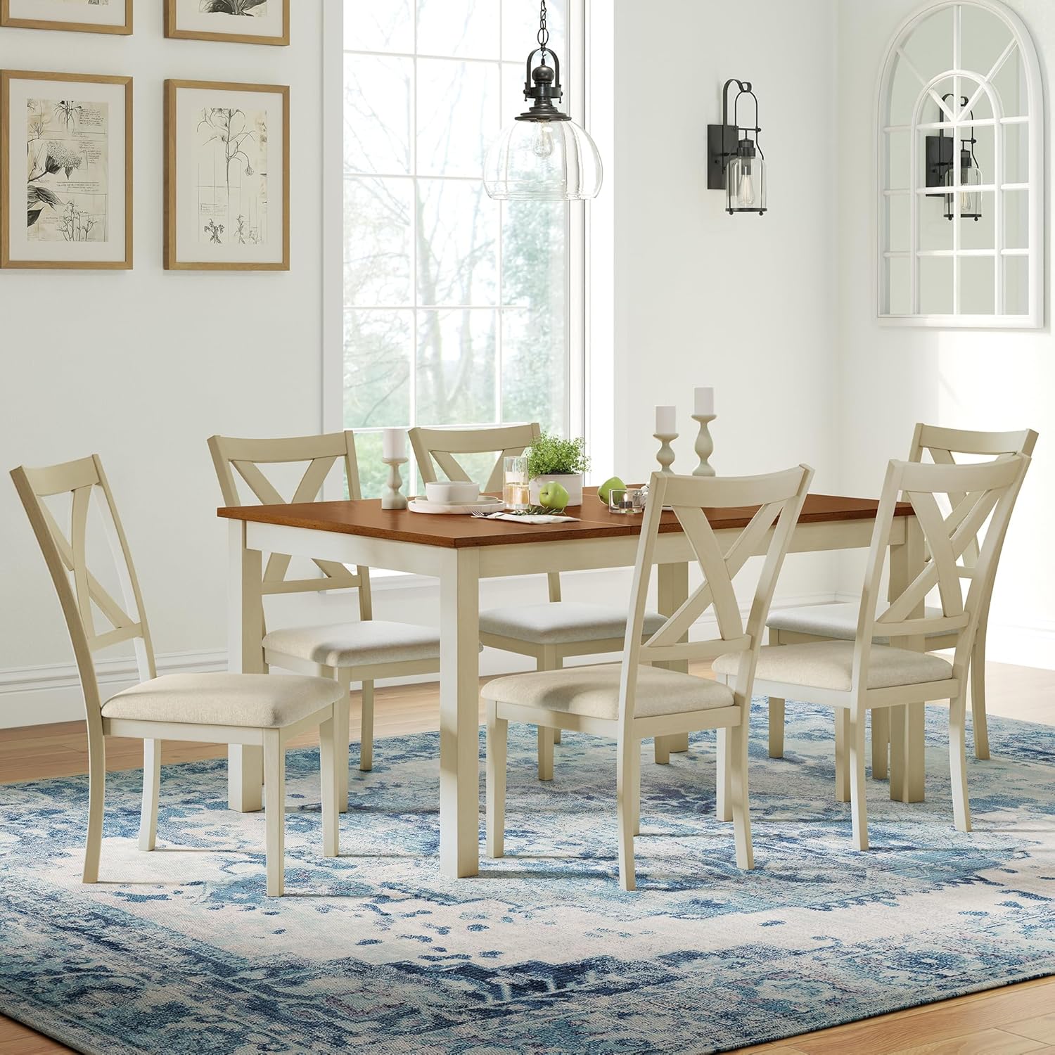 7-Piece Solid Wood Dining Tabl - Kitchen Appliances Table reseña y precio