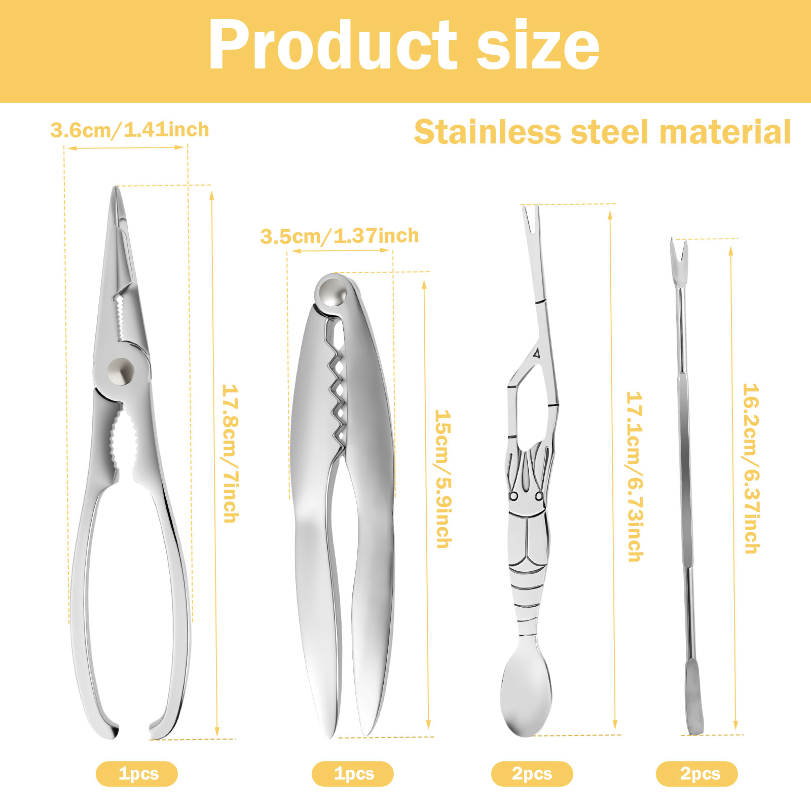 6/9/12Pcs Stainless Steel Seaf - Kitchen Appliances Combo reseña y precio