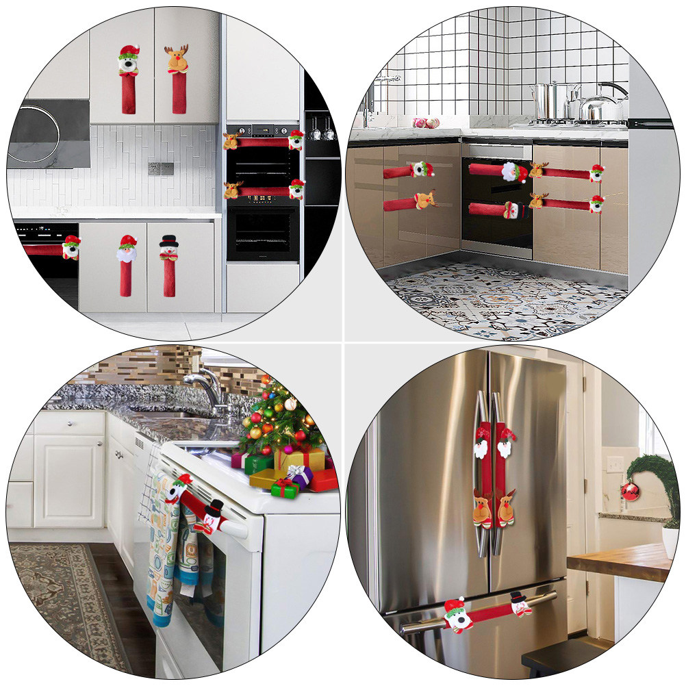 8Pcs Xmas Fridge Handle Covers - Kitchen Appliances For.Xmas reseña y precio