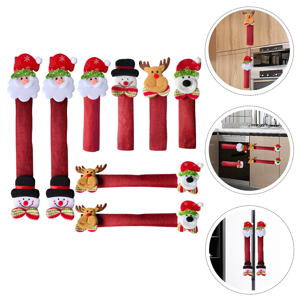 8Pcs Xmas Fridge Handle Covers - Kitchen Appliances For.Xmas reseña y precio