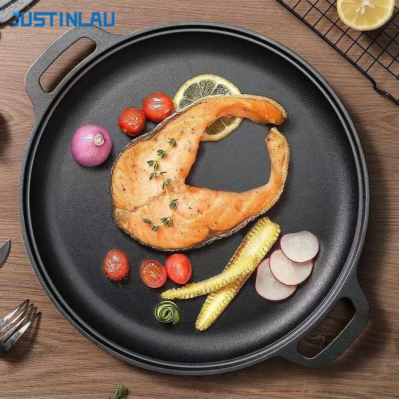 JUSTINLAU Double-Ear Frying Pa - Electric Griddle Pancake reseña y precio