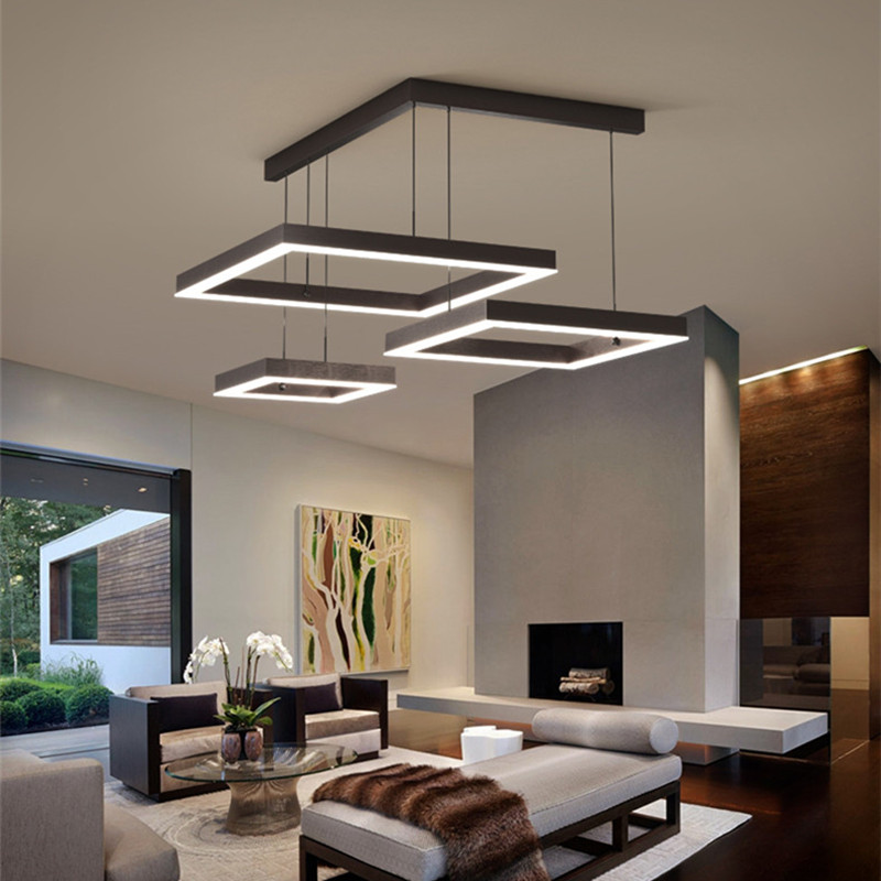 Modern Square LED Pendant Lamp - Kitchen Appliances Table reseña y precio