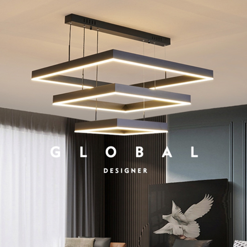 Modern Square LED Pendant Lamp - Kitchen Appliances Table reseña y precio