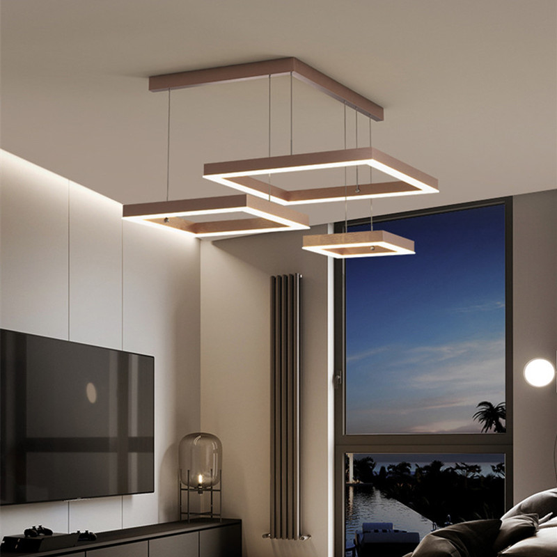 Modern Square LED Pendant Lamp - Kitchen Appliances Table reseña y precio