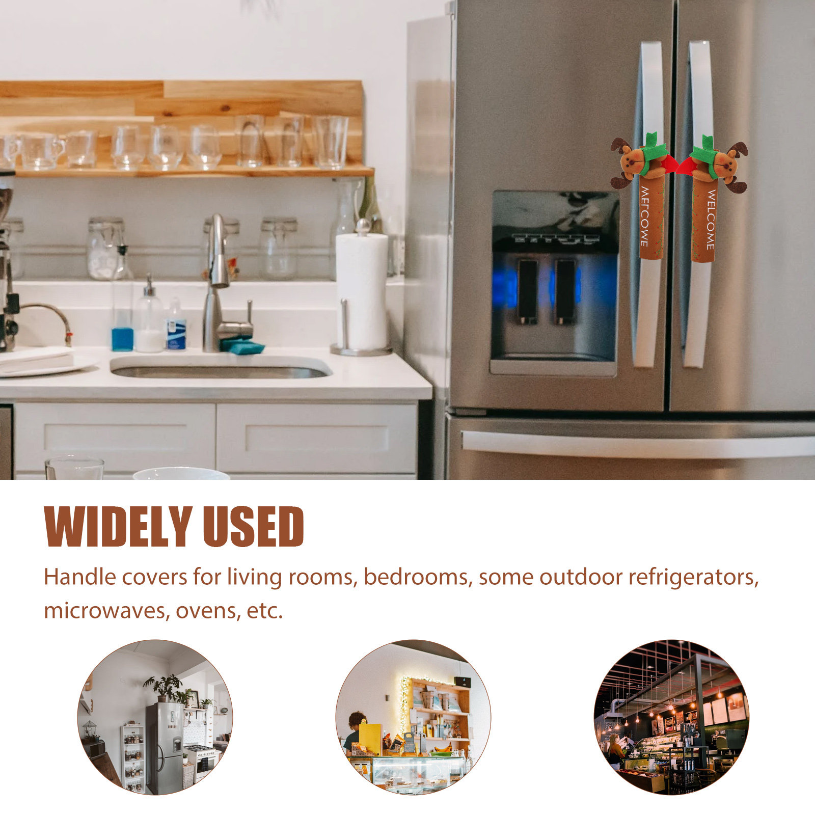 2Pcs Festive Fridge Handle Cov - Kitchen Appliances For.Xmas reseña y precio