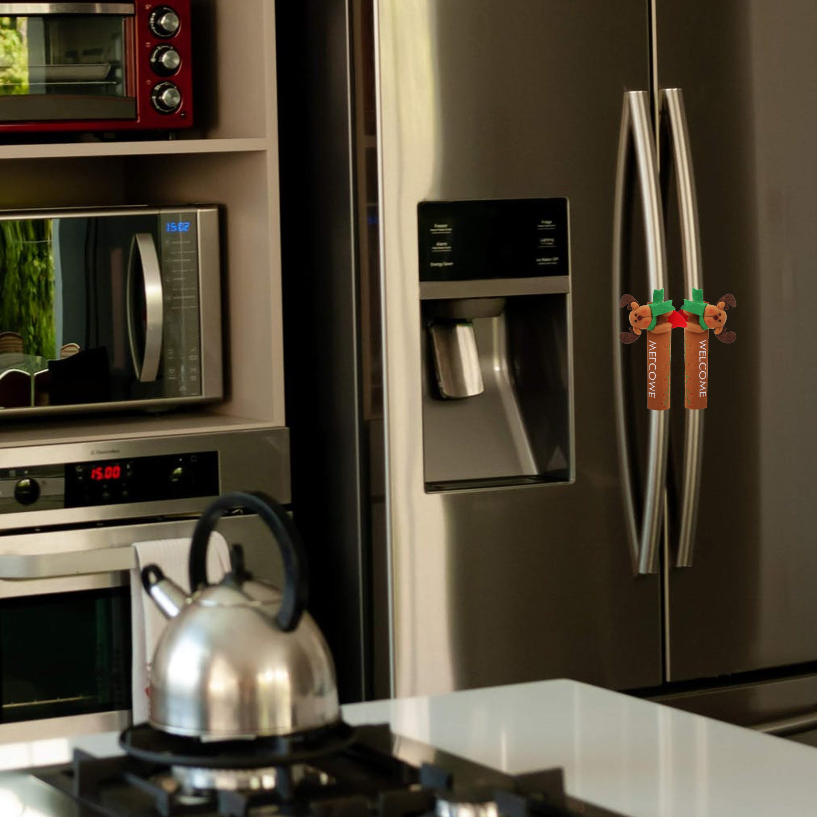 2Pcs Xmas Fridge Handle Covers - Kitchen Appliances For.Xmas reseña y precio