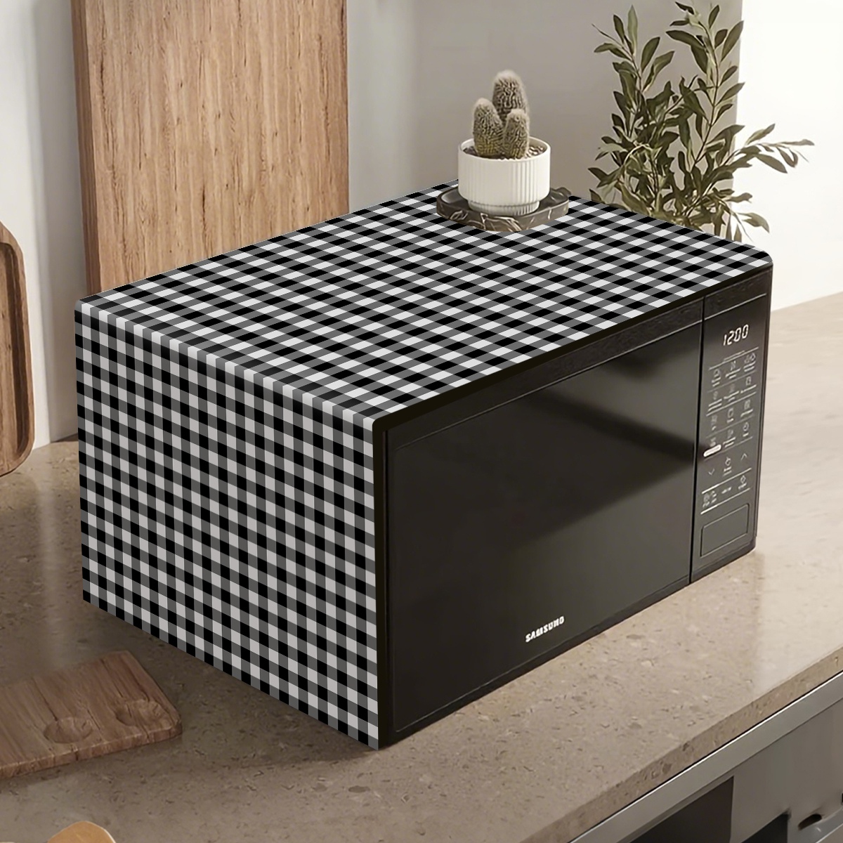 Black White Plaid Microwave Ov - Kitchen Appliances Japan reseña y precio