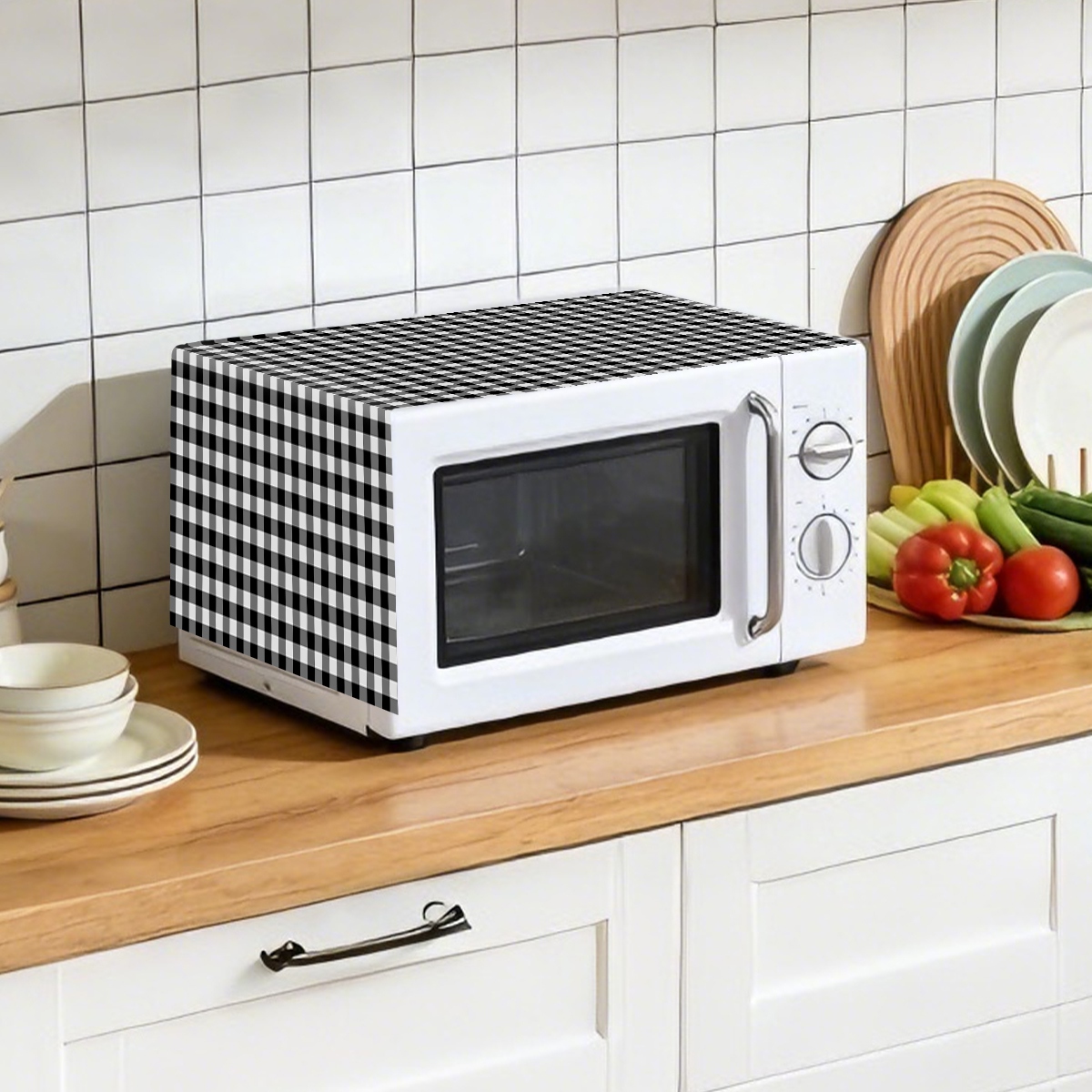 Black White Plaid Microwave Ov - Kitchen Appliances Japan reseña y precio