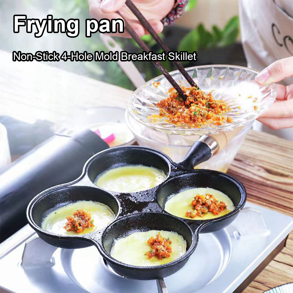 4-Hole Frying Pan Non Stick Br - Electric Griddle Pancake reseña y precio