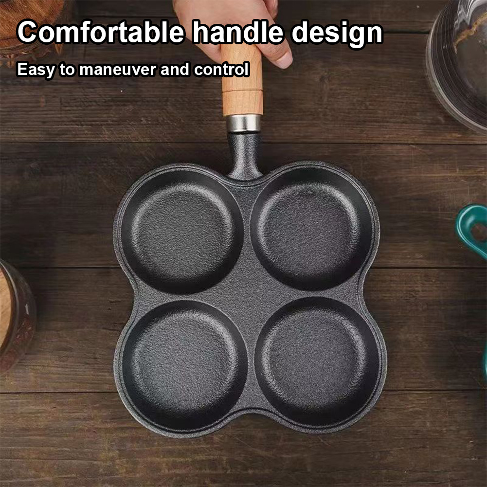 4-Hole Frying Pan Non Stick Br - Electric Griddle Pancake reseña y precio