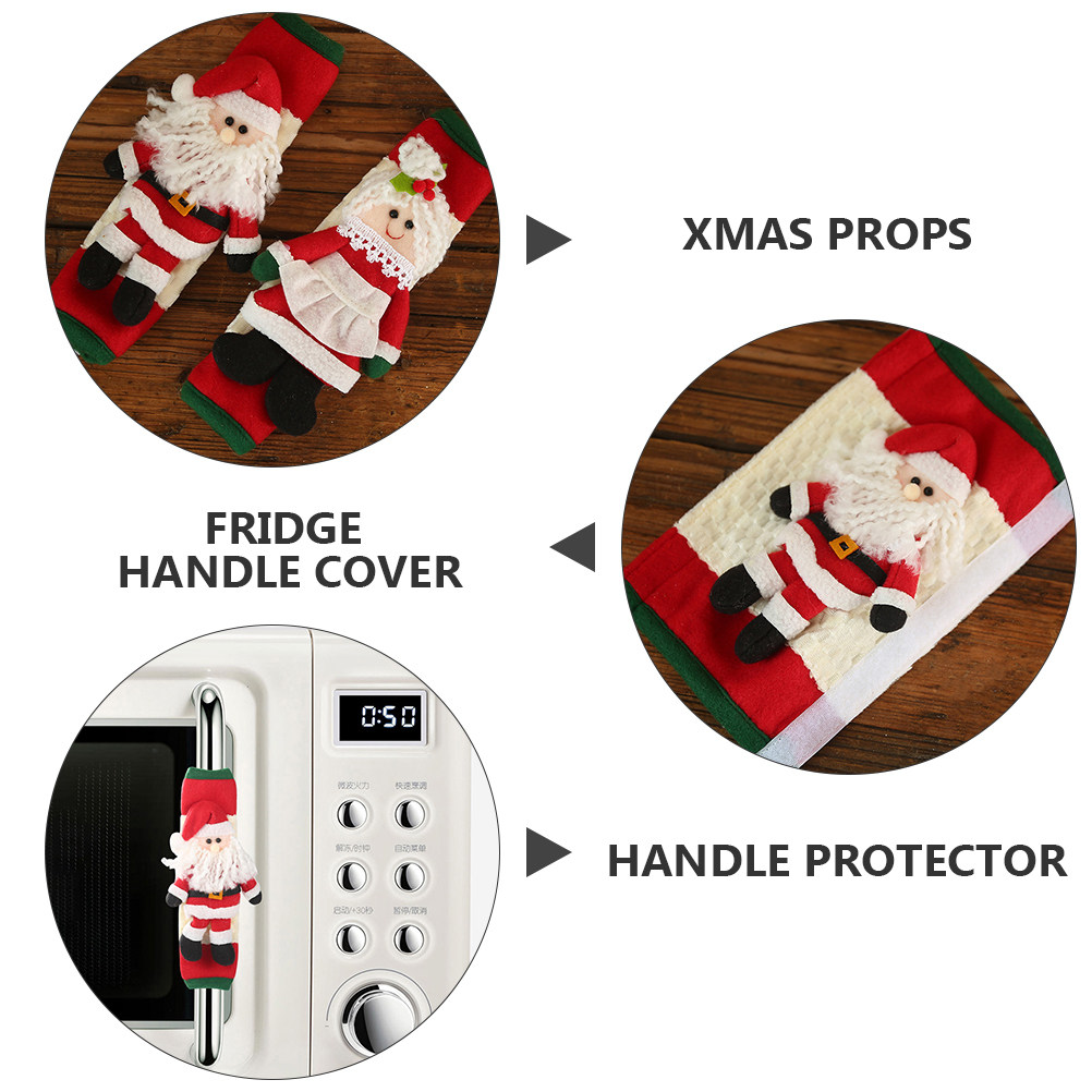 2Pcs Xmas Santa Handle Covers  - Kitchen Appliances For.Xmas reseña y precio