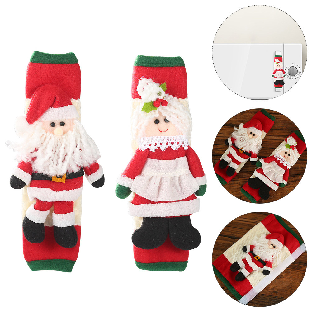 2Pcs Xmas Santa Handle Covers  - Kitchen Appliances For.Xmas reseña y precio