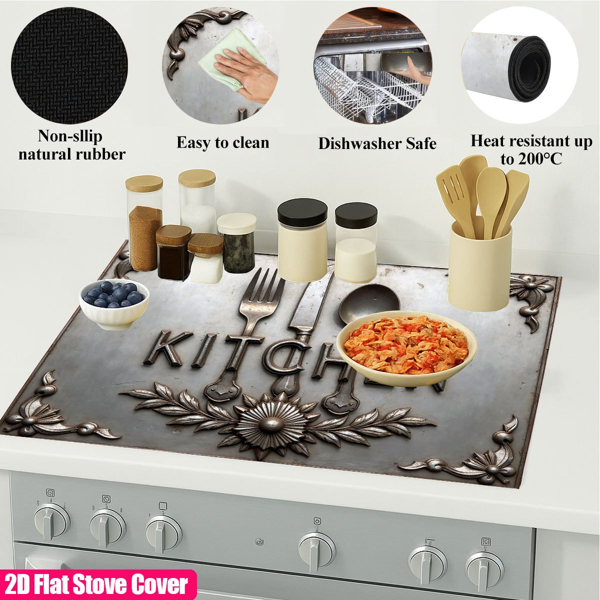 Heavy Duty Metal Stove Top Cov - Kitchen Appliances Electric Stove reseña y precio