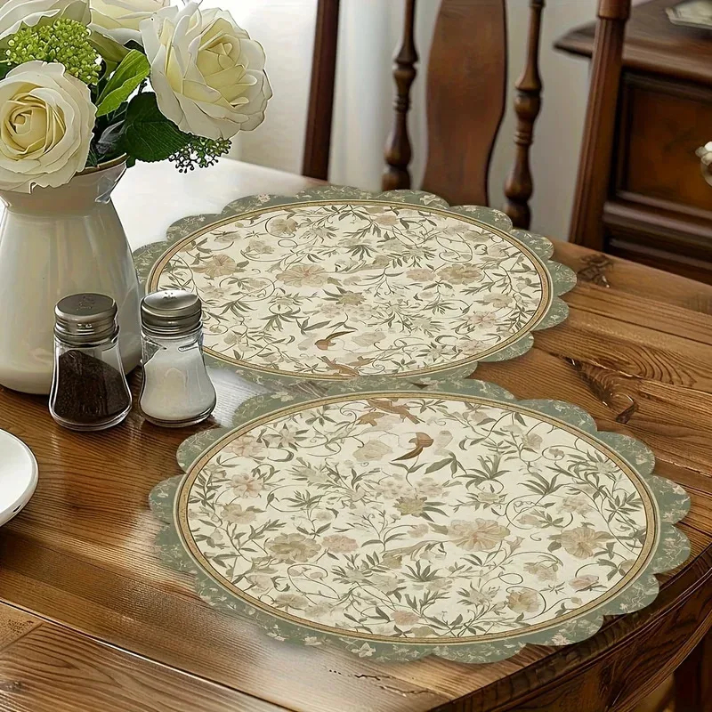 VIKAMA 4pcs Vintage Floral Pla - Kitchen Appliances Table reseña y precio
