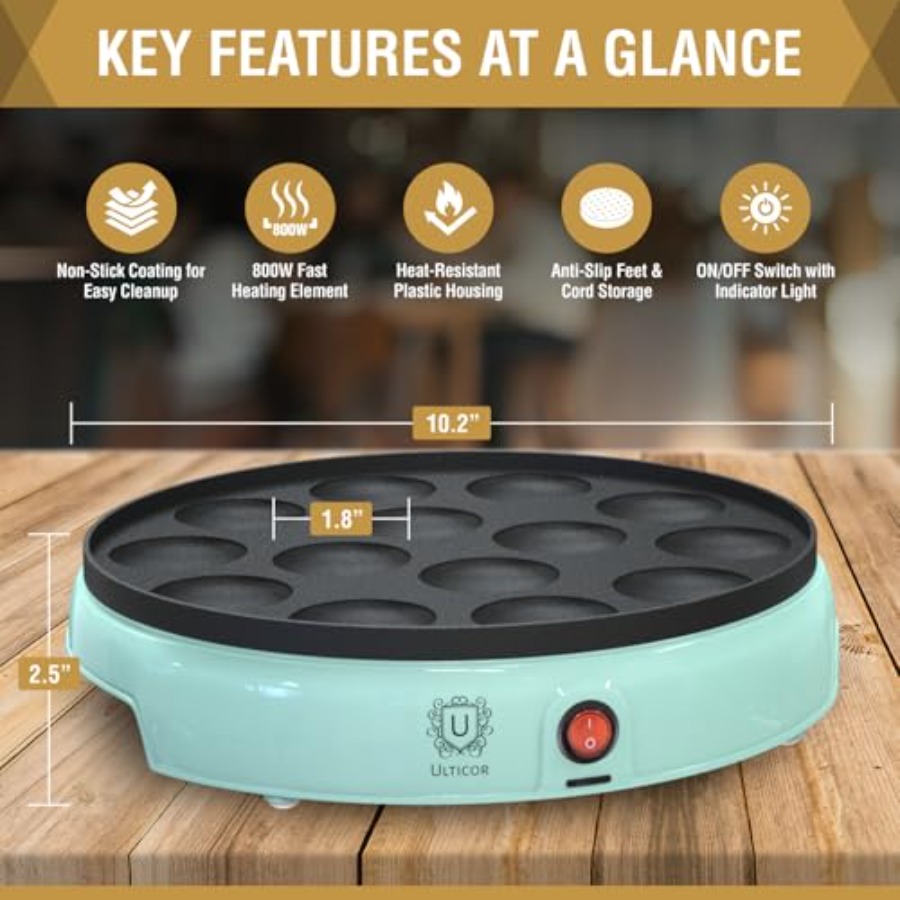 Mini Pancake Maker 14-Hole Ele - Electric Griddle Pancake reseña y precio