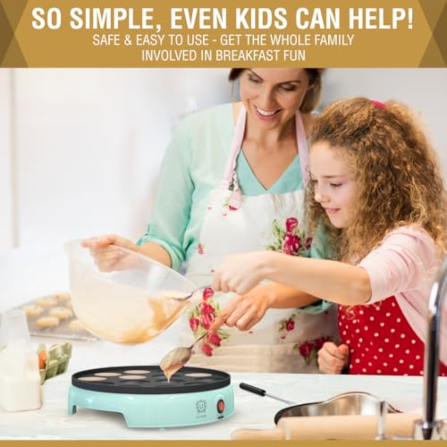 Mini Pancake Maker 14-Hole Ele - Electric Griddle Pancake reseña y precio