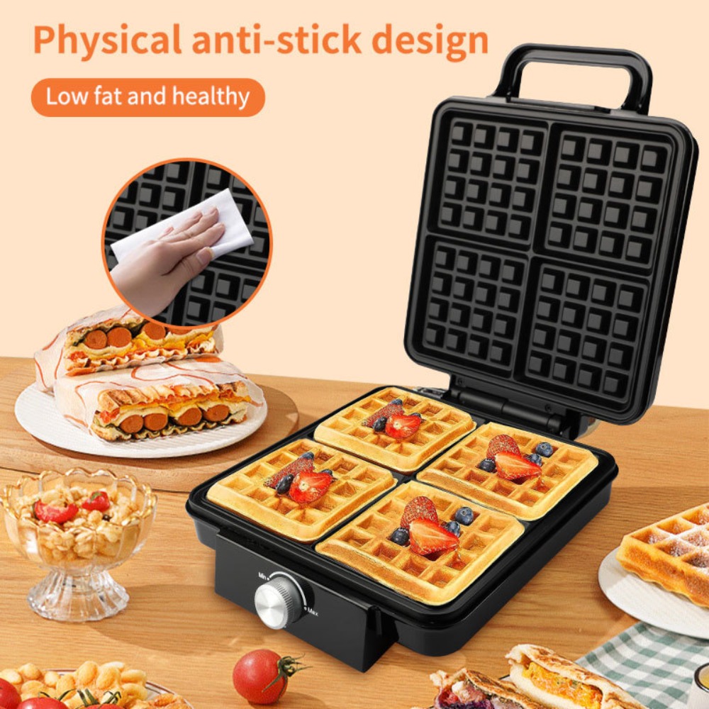 4 Square Belgian Waffle Maker  - Kitchen Appliances For.Xmas reseña y precio