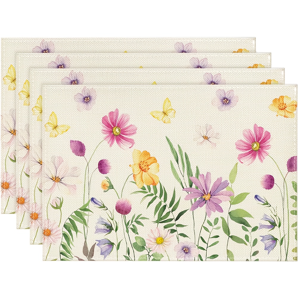 4Pcs, Watercolor Wildflower Bu - Kitchen Appliances Table reseña y precio