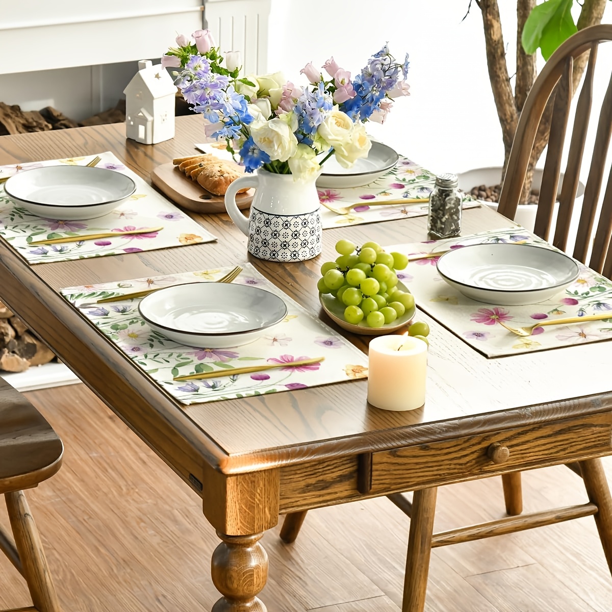 4Pcs, Watercolor Wildflower Bu - Kitchen Appliances Table reseña y precio