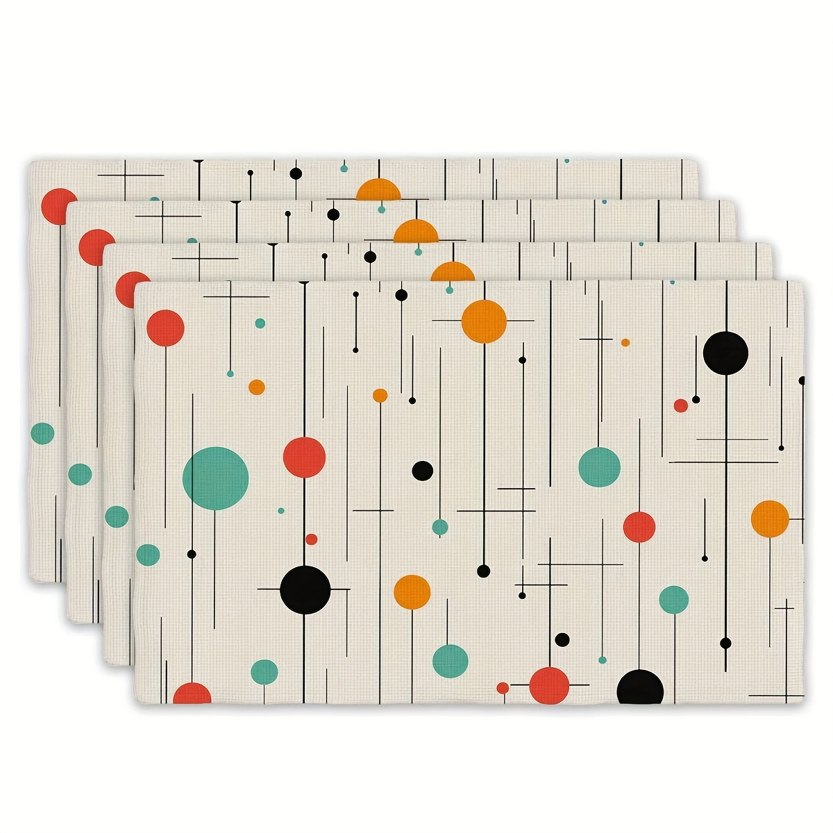 Set of 4 Rectangular Placemats - Kitchen Appliances Table reseña y precio