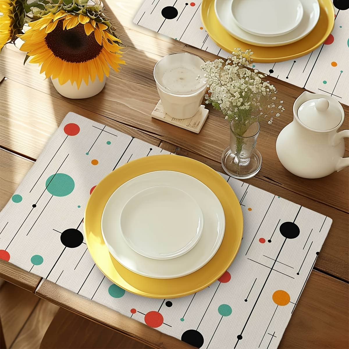 Set of 4 Rectangular Placemats - Kitchen Appliances Table reseña y precio