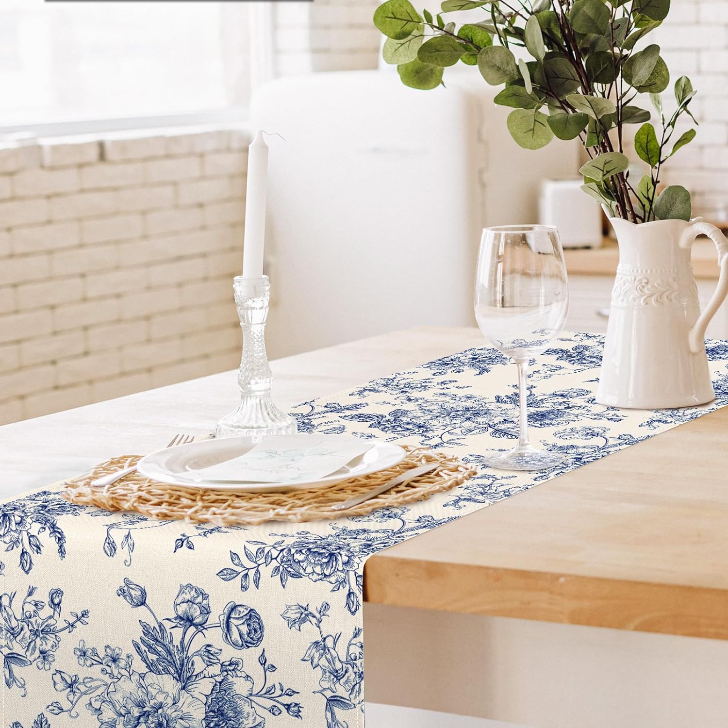 Chinoiserie Blue Flower Linen  - Kitchen Appliances Table reseña y precio